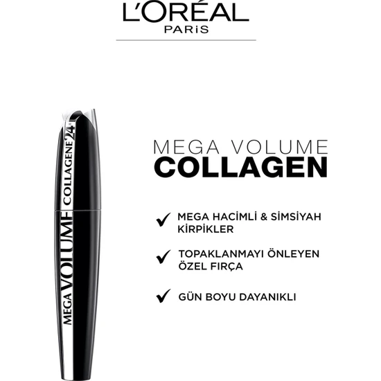 L'Oréal Paris Mega Volume Collagene 24H Siyah Maskara-3